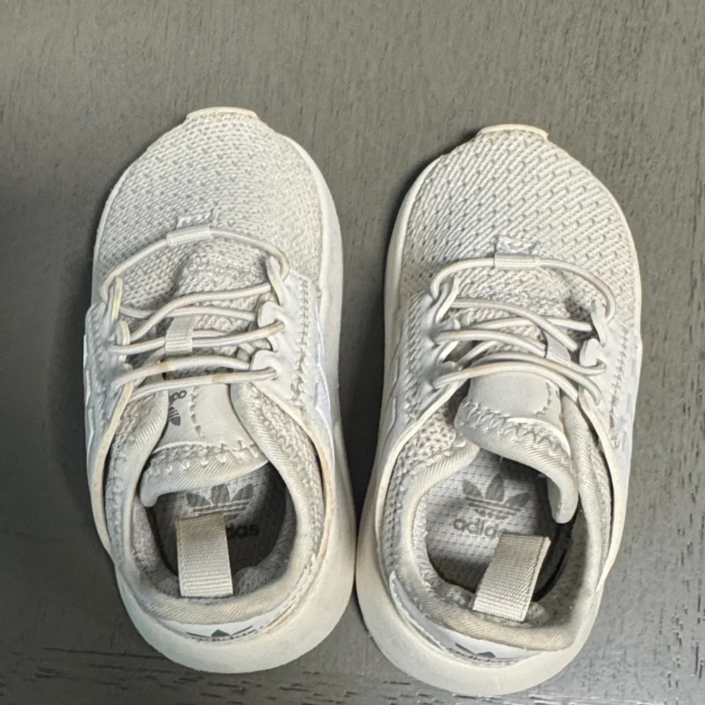adidas Kids Light Grey Knit Slip-On Sneakers